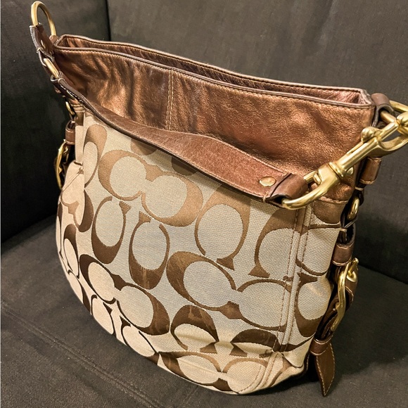 Coach Metallic Brown and Tan Zoe bag - Picture 2 of 7